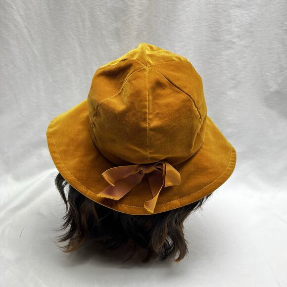 Vintage Mr. John Juniorette Susannah Pels Women’s Gold Velvet Mod Bucket Hat - Picture 3 of 8